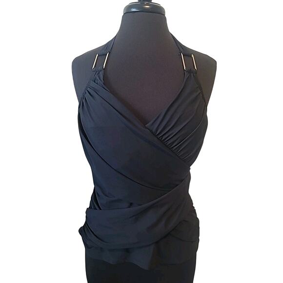 SPANX Black Whittle Waistline Draped Tankini – US 12 Large - Picture 4 of 9